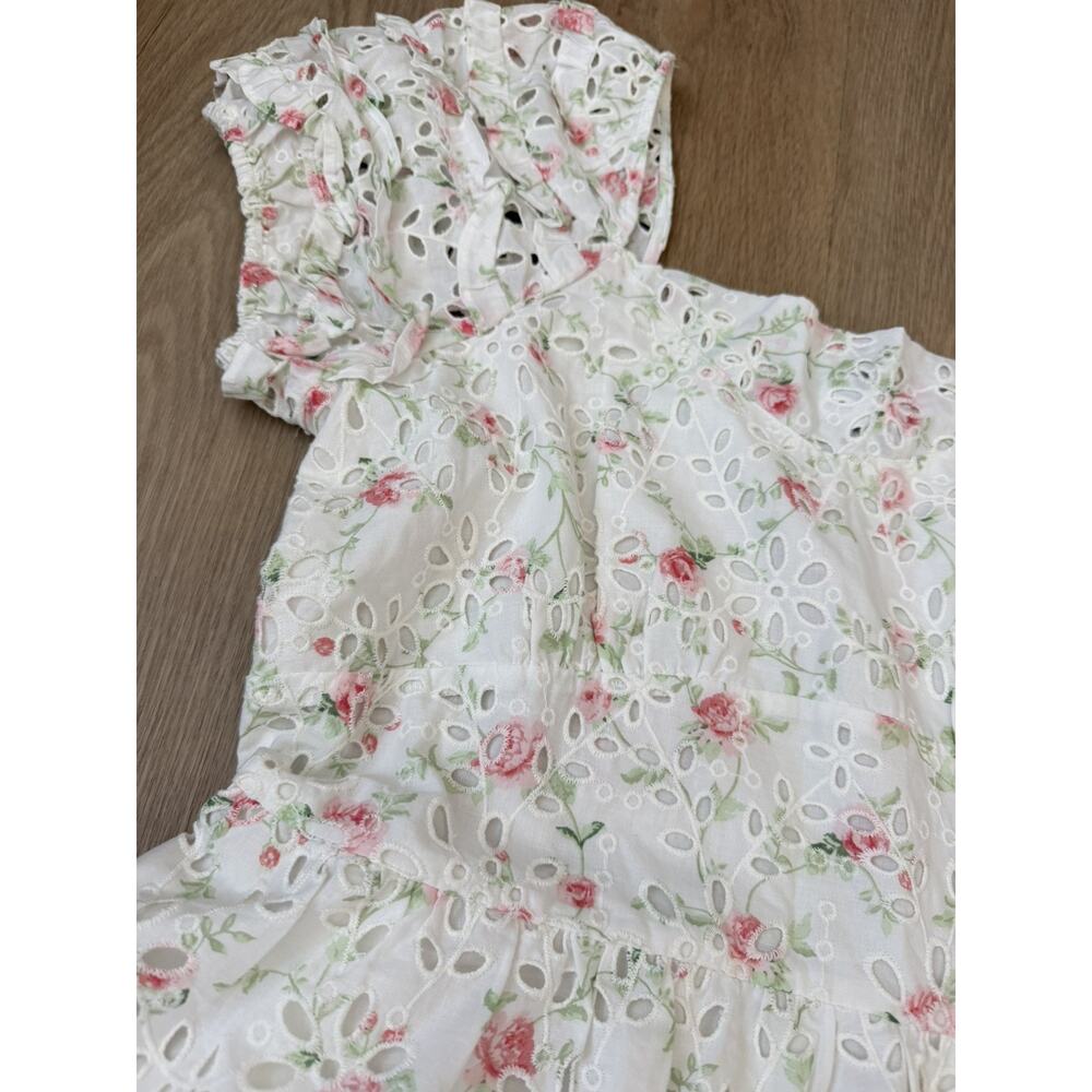 LoveShackFancy x Target Women's Clementine Floral Eyelet Short Dress Sz 12 - Picture 4 of 9